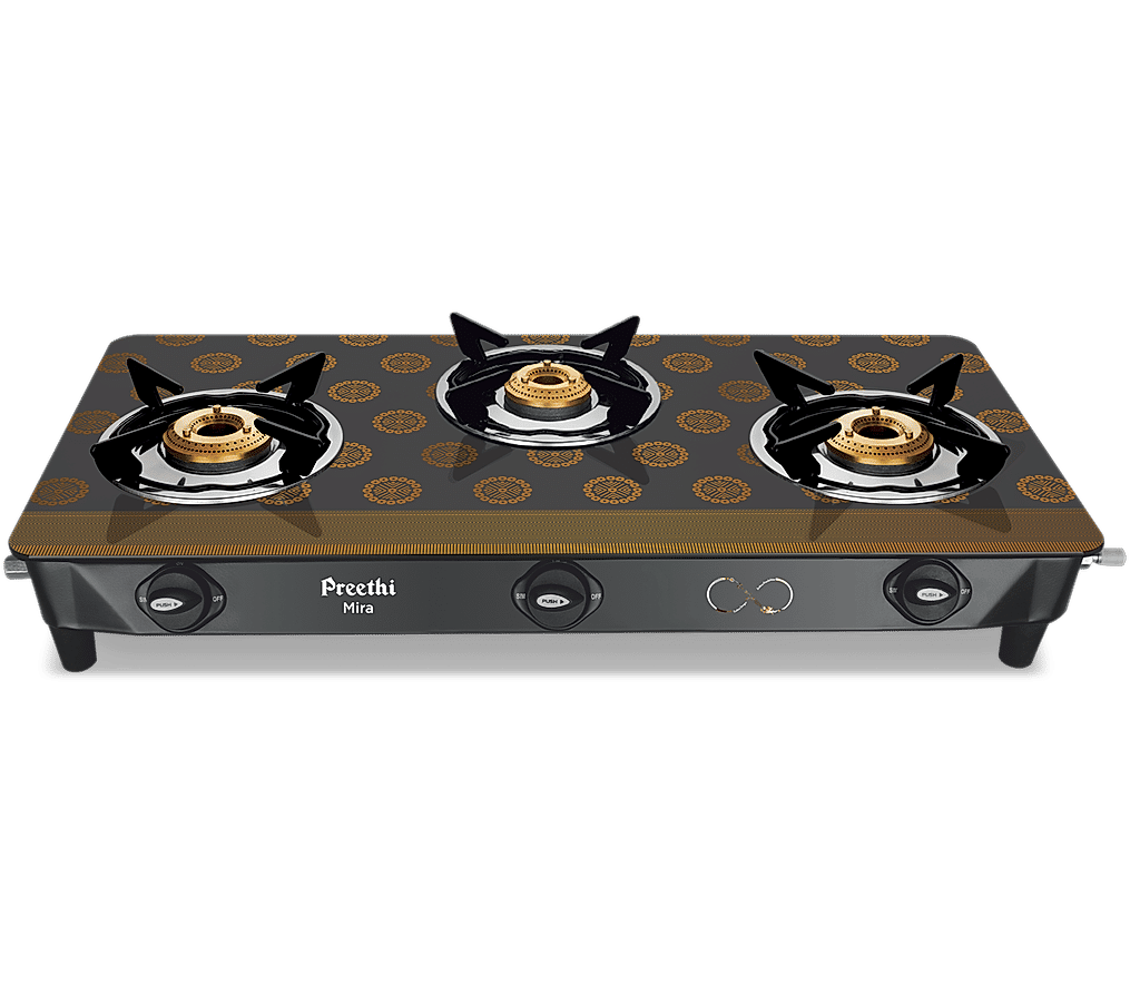 Buy Mira 3B Designer gas stove with Bati Online at Preethi E shop