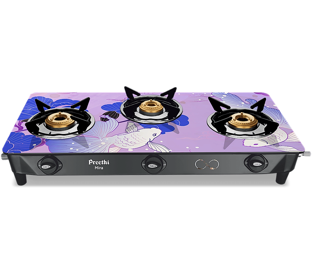 Buy Mira 3B Designer gas stove with Bati Online at Preethi E shop