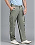 KOTTY MEN'S SOLID MID RISE STRAIGHT FIT COMFORTABLE AND STRECHABLE CARGO JEANS