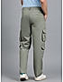 KOTTY MEN'S SOLID MID RISE STRAIGHT FIT COMFORTABLE AND STRECHABLE CARGO JEANS