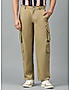 KOTTY MENS SOLID MID RISE STRAIGHT FIT COMFORTABLE AND STRECHABLE CARGO JEANS