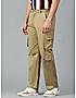 KOTTY MENS SOLID MID RISE STRAIGHT FIT COMFORTABLE AND STRECHABLE CARGO JEANS