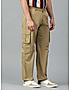 KOTTY MENS SOLID MID RISE STRAIGHT FIT COMFORTABLE AND STRECHABLE CARGO JEANS