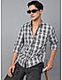 KOTTY MENS REGULAR FIT CHECKERED SPREAD COLLAR CASUAL SHIRTS