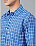 KOTTY MENS REGULAR FIT CHECKERED SPREAD COLLAR CASUAL SHIRTS