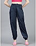 KOTTY WOMENS COTTON BLEND BLUE STRAIGHT FIT CARGO PANT