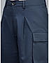 KOTTY WOMENS COTTON BLEND BLUE STRAIGHT FIT CARGO PANT