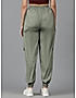 KOTTY WOMENS COTTON BLEND GREEN STRAIGHT FIT CARGO PANT