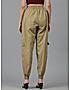 KOTTY WOMENS COTTON BLEND BROWN STRAIGHT FIT CARGO PANT