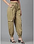 KOTTY WOMENS COTTON BLEND BROWN STRAIGHT FIT CARGO PANT