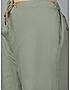 KOTTY WOMENS COTTON BLEND GREEN STRAIGHT FIT CARGO PANT