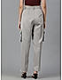 KOTTY WOMENS VISCOSE RAYON GREY STRAIGHT FIT CARGO PANT