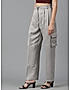 KOTTY WOMENS VISCOSE RAYON GREY STRAIGHT FIT CARGO PANT