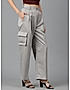 KOTTY WOMENS VISCOSE RAYON GREY STRAIGHT FIT CARGO PANT