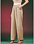 KOTTY WOMENS VISCOSE RAYON BEIGE STRAIGHT FIT CASUAL PANT