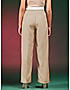 KOTTY WOMENS VISCOSE RAYON BEIGE STRAIGHT FIT CASUAL PANT