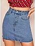 KOTTY WOMENS COTTON LYCRA BLEND BLUE DENIM SKIRTS