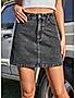 KOTTY WOMENS COTTON LYCRA BLEND BLACK DENIM SKIRTS