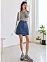 KOTTY WOMENS COTTON LYCRA BLEND BLUE DENIM SKIRTS