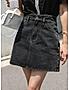 KOTTY WOMENS COTTON LYCRA BLEND BLACK DENIM SKIRTS