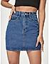 KOTTY WOMENS COTTON LYCRA BLEND BLUE DENIM SKIRTS