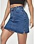 KOTTY WOMENS COTTON LYCRA BLEND BLUE DENIM SKIRTS