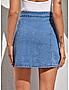 KOTTY WOMENS COTTON LYCRA BLEND BLUE DENIM SKIRTS