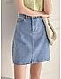 KOTTY WOMENS COTTON LYCRA BLEND LIGHT BLUE DENIM SKIRTS