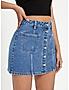 KOTTY WOMENS COTTON LYCRA BLEND BLUE DENIM SKIRTS