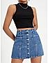 KOTTY WOMENS COTTON LYCRA BLEND BLUE DENIM SKIRTS