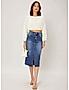 KOTTY WOMENS COTTON LYCRA BLEND BLUE DENIM SKIRTS