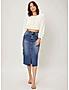 KOTTY WOMENS COTTON LYCRA BLEND BLUE DENIM SKIRTS