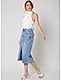 KOTTY WOMENS COTTON LYCRA BLEND LIGHT BLUE DENIM SKIRTS