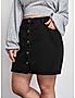 KOTTY WOMENS COTTON LYCRA BLEND BLACK DENIM SKIRTS