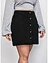 KOTTY WOMENS COTTON LYCRA BLEND BLACK DENIM SKIRTS