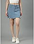 KOTTY WOMENS COTTON LYCRA BLEND LIGHT BLUE DENIM SKIRTS