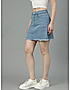 KOTTY WOMENS COTTON LYCRA BLEND LIGHT BLUE DENIM SKIRTS