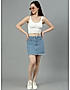 KOTTY WOMENS COTTON LYCRA BLEND LIGHT BLUE DENIM SKIRTS