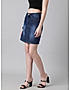 KOTTY WOMENS COTTON LYCRA BLEND DARK BLUE DENIM SKIRTS