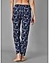 KOTTY Blue Printed Cotton Women T-Shirt and Pyjama Set