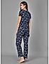 KOTTY Blue Printed Cotton Women T-Shirt and Pyjama Set