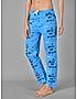 KOTTY Blue Print Cotton Women T-Shirt and Pyjama Set