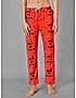 KOTTY Red Printed Cotton Women T-Shirt and Pyjama Set