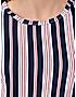 KOTTY Blue Striped Cotton Women T-Shirt and Pyjama Set