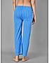 KOTTY Blue Striped Cotton Women T-Shirt and Pyjama Set