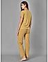 KOTTY Yellow Striped Cotton Women T-Shirt and Pyjama Set