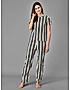 KOTTY Yellow Striped Cotton Women T-Shirt and Pyjama Set