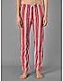 KOTTY Red Striped Cotton Women T-Shirt and Pyjama Set