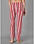 KOTTY Red Striped Cotton Women T-Shirt and Pyjama Set