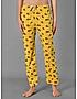 KOTTY Yellow Printed Cotton Women T-Shirt and Pyjama Set